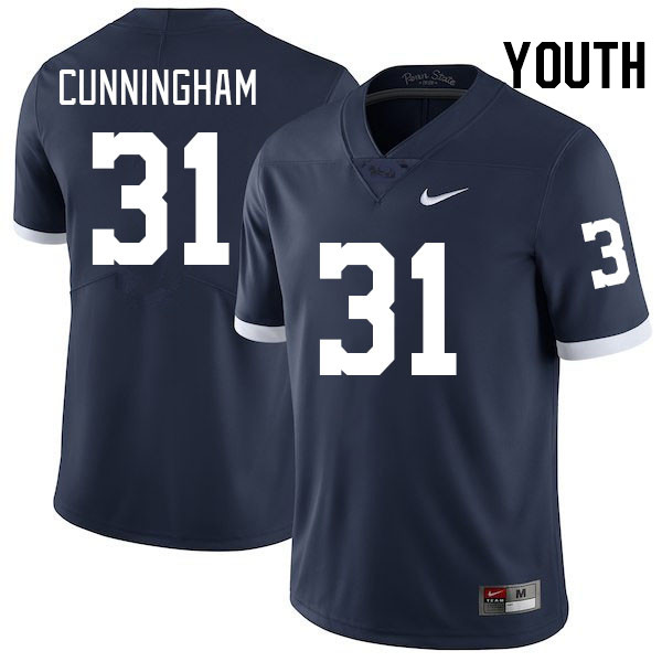 Youth #31 Logan Cunningham Penn State Nittany Lions College Football Jerseys Stitched-Retro